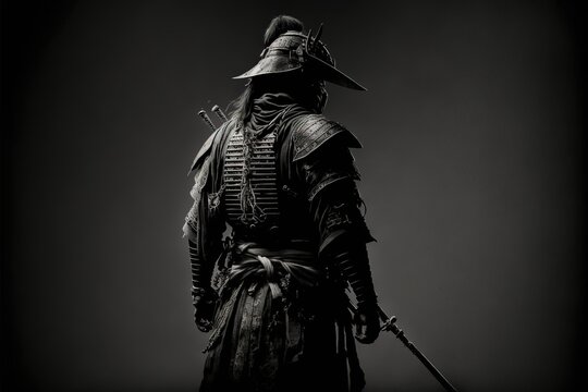 dark samurai, high resolution, dark background, armor, 8k, poster, game, character, bushido, hero, l