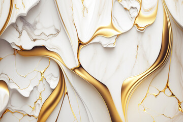 Wall Mural - abstract golden white marble texture background