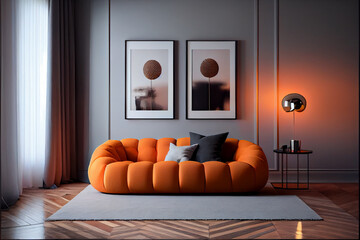 Wall Mural - Interior design of a living room with Camaleonda sofa | Interior décor | Generative Ai | Minimalist style