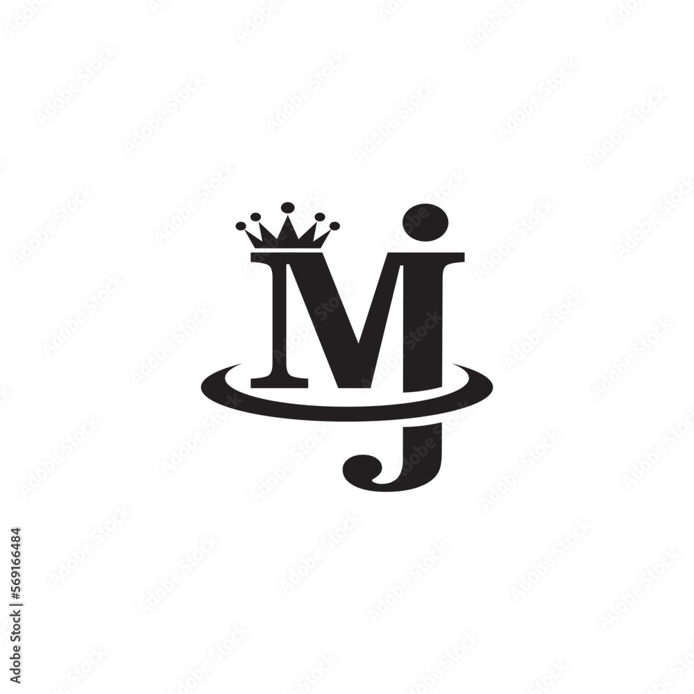 MJ initials logo template company crown vector design Stock Vector ...