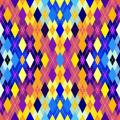 Fototapete - Argyle seamless vector pattern background. Pattern of a rhombuses.