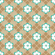 © mustafa - Abstract Geometric Lotus Flowers Leaves Art Deco Style Vector Seamless Pattern Trendy Fashion Colors Minimal Tile Texture Perfect for Allover Print or Wrapping Paper