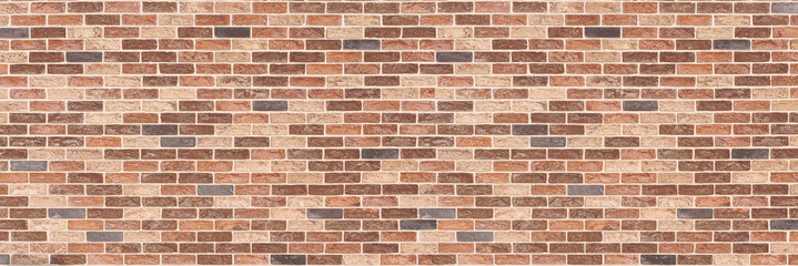 Wall Mural - Panoramic red orange old brick wall texture