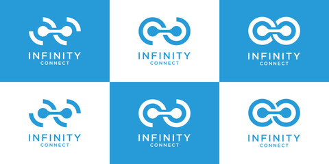 Wall Mural - set logo design inspiration infinity and connection icon vector illustration