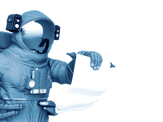 Wall Mural - astronaut reading the scroll close up