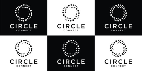 Wall Mural - set logo design connection with circle icon vector inspiration