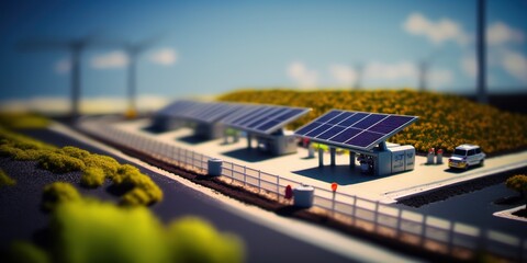 Wall Mural - miniature solar farm