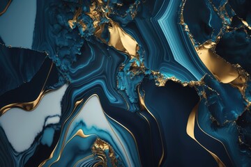 blue and gold background made with generated ai