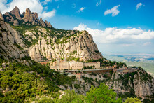 Montserrat Abbey And Mountain Near Barcelona, Spain