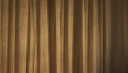 brown curtain background. wide natural linen fabric drape texture.