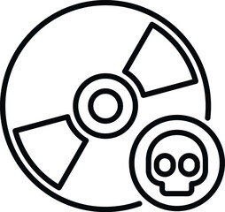 Wall Mural - Cd malware icon outline vector. Virus error. File scam