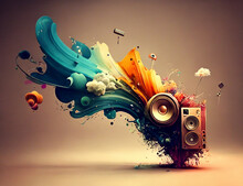 Abstract Music Background With Speakers