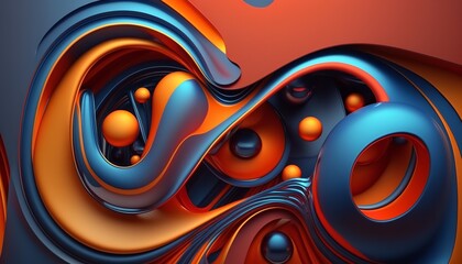Wall Mural - Colorful wallpaper with an organic backdrop. Colorful different shapes background. Generative Ai.