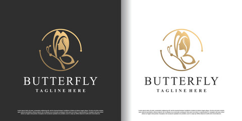 Wall Mural - Butterfly logo design vector with creative and unique style concept premium vector
