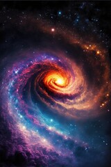 Wall Mural - image of light, stars and outer space and sky, created using generative ai technology