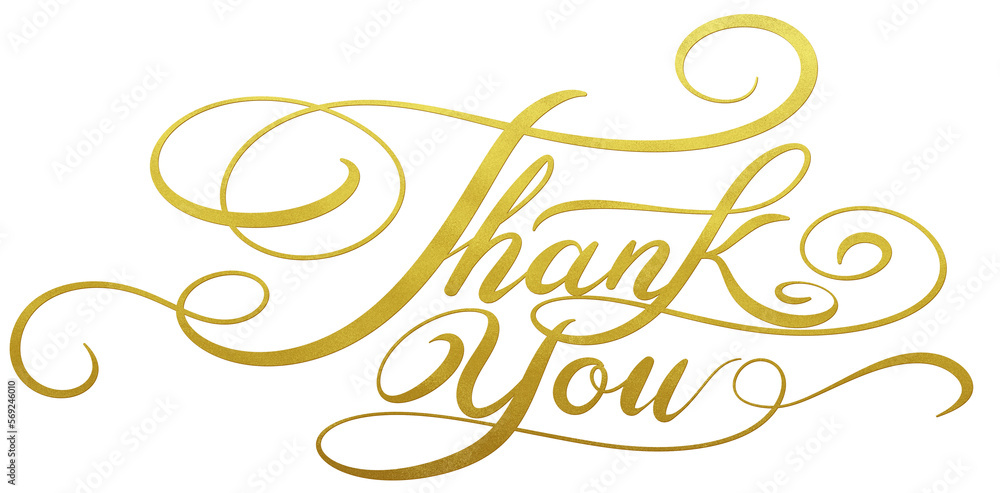 Thank you handwriten calligraphy with golden color Stock Illustration ...