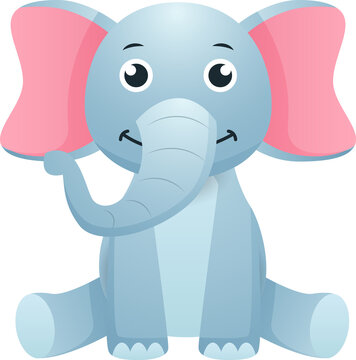 Fototapete - Elephant . Cute cartoon character .