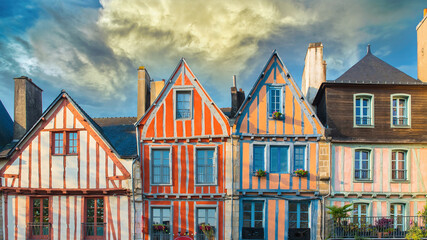 Wall Mural - Vannes, beautiful old half-timbered houses