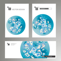 Poster - Abstract dynamic gradient. Vector graphic elements in modern style. Brochure with liquid shapes Amoeba forms. Vector illustration