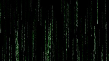 Green binary text drop down abstract background for cyber and futuristic concept