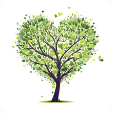 Green Heart Shaped Tree, Generative AI