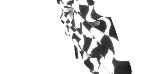 grid abstract background chess checkered flag finish line victory 3d rendering