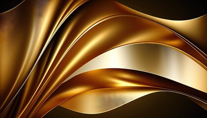 Sticker -  an abstract gold background with wavy lines and curves in the center of the image, with a black background and a white background with a gold border.  generative ai