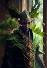 Wall Mural - D&D elf character portrait for fantasy RPG, roleplaying games etc, post-processed generative ai