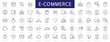 E-Commerce & Shopping thin line icons set. E-Commerce, Shop, Online Shopping Editable Stroke icons collection. Shoppind symbols set. Vector illustration
