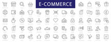 Fototapeta  - E-Commerce & Shopping thin line icons set. E-Commerce, Shop, Online Shopping Editable Stroke icons collection. Shoppind symbols set. Vector illustration