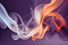 Abstract Smoke Pastel Gold, Silver, Purple Colors Background Wallpaper Like Flames - Created With AI