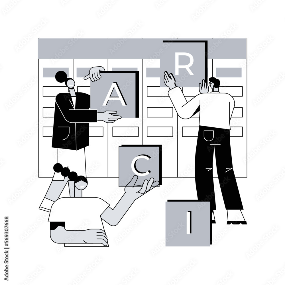 RACI matrix abstract concept vector illustration. Responsibility ...