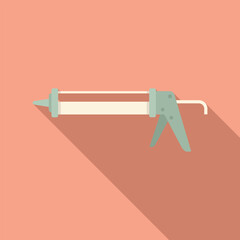 Poster - Foam gun icon flat vector. Industry bottle. Construction craft