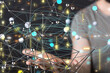 © vegefox.com - Global network. Blockchain. 3D illustration. Neural networks and artificial intelligence. Abstract  - connection