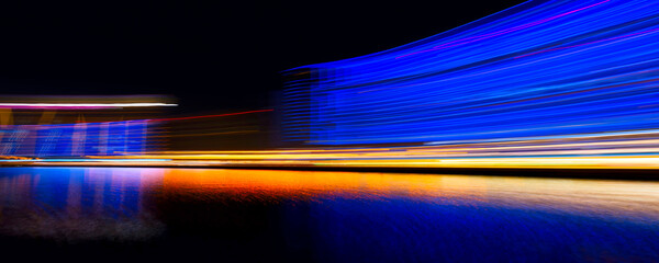 Aufkleber - Abstract  Motion Speed Light in night Dubai