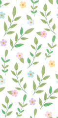 Aufkleber - Spring floral colorful seamless pattern