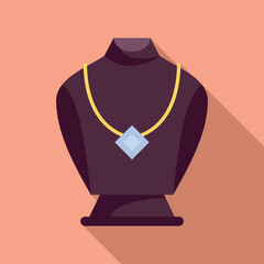 Sticker - Elegance jewelry dummy icon flat vector. Luxury bust. Woman value