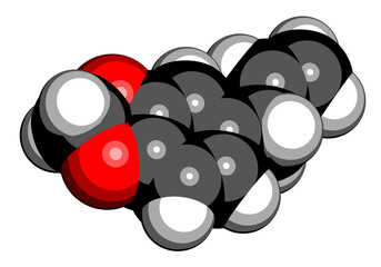 Sticker - Safrole MDMA precursor molecule. 3D rendering.