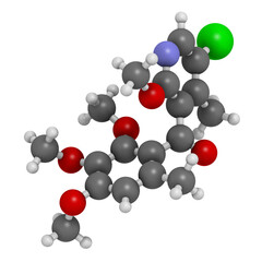 Sticker - Pyriofenone fungicide molecule. 3D rendering.