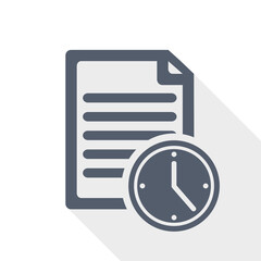 Fototapete - Document with clock vector icon, history concept flat design illustration