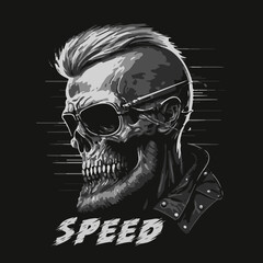 Wall Mural - Skull Rider tshirt vector illustration.