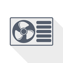 Aufkleber - Heat pump vector icon, renewable energy concept flat design illustration