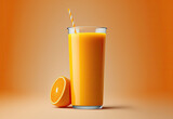 Fototapeta  - concept of orange juice created with Generative AI technology