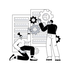 big data job abstract concept vector illustration. database developers, careers in big data, talente