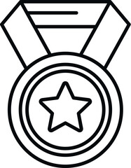 Wall Mural - Medal award icon outline vector. Reward winner. Top success