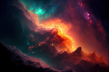 Wall Mural - space background. galaxy and nebula in night sky with bright stars. abstract cosmic background. crea