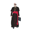 archbishop with briefcase and black glasses