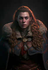 Wall Mural - D&D Dwarf character portrait for fantasy RPG, roleplaying games etc, post-processed generative ai
