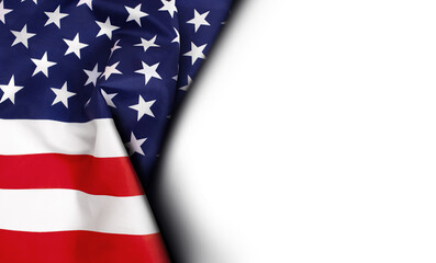 American flag on a transparent background for text