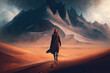 © Chris - Fantasy Dune Style Person Walking In The Desert - Generative AI